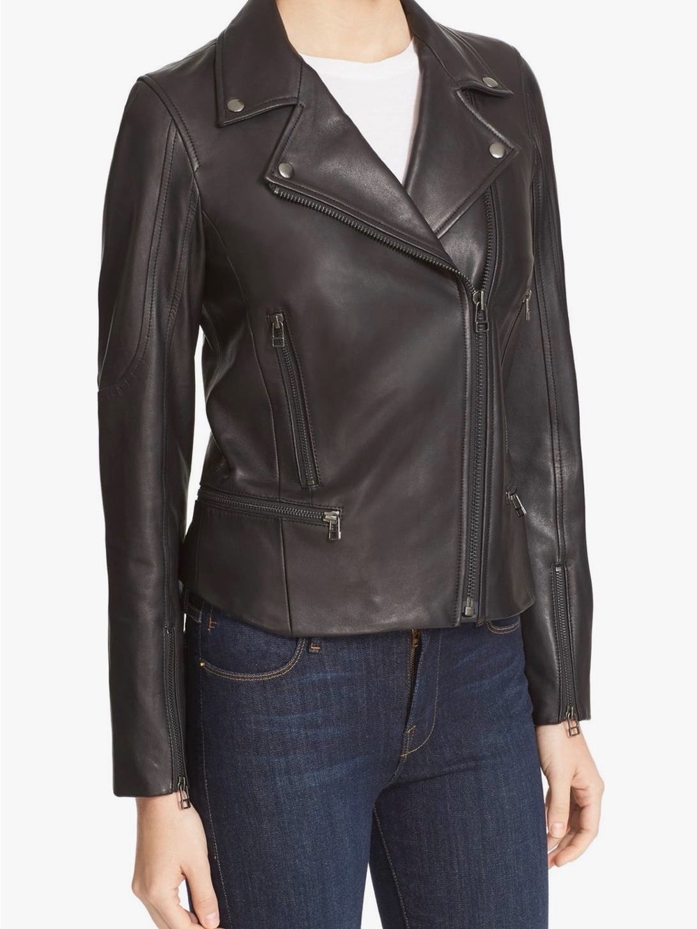 NWOT Truth and Pride Black Leather Moto Jacket - Women's
